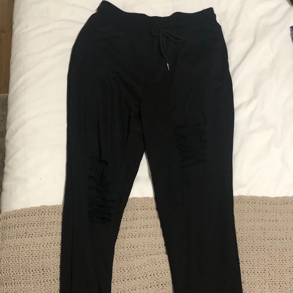 Black Ripped Joggers